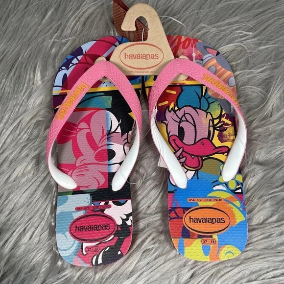 Havaianas Disney Minnie Mouse & Daisy Flip Flops Womens Size 6/7 Sandals New - Picture 6 of 6